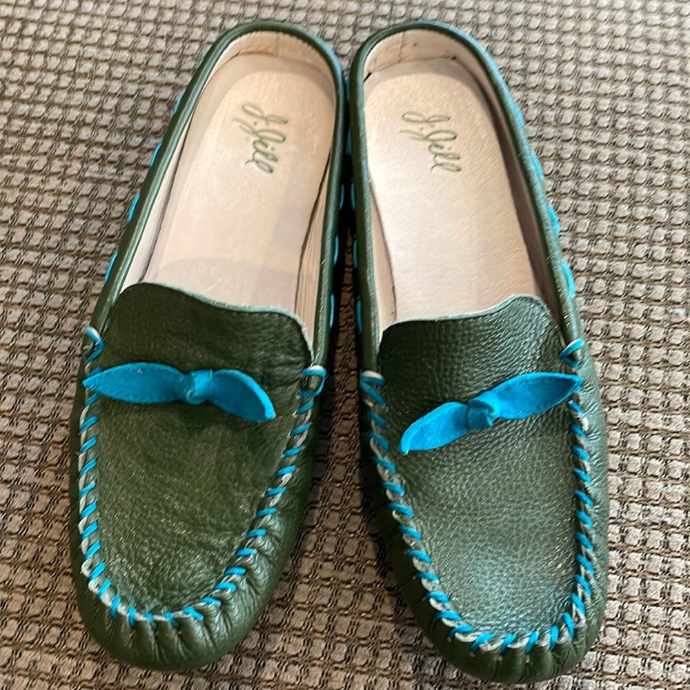 J. Jill ‘Andie’ green leather mules (sz 6 1/2)